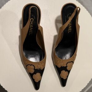 Vintage Chanel Camellia Slingback